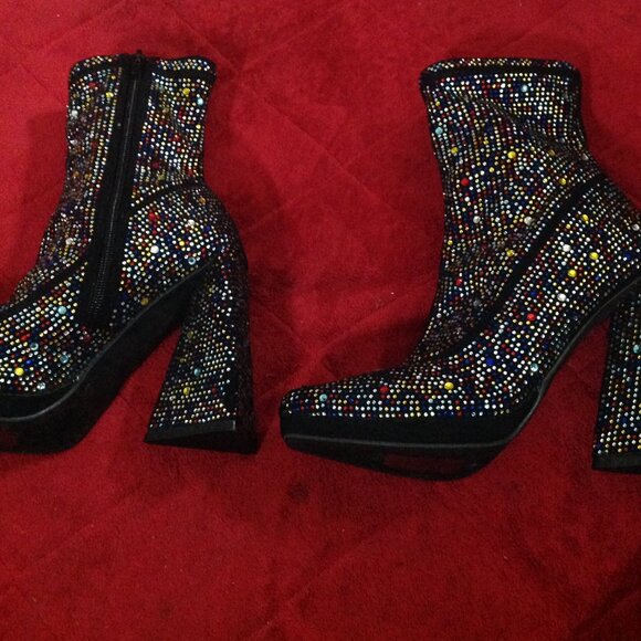 Shein Diamante Women's 5.5 Embellished Ankle Boots with Embellished Slacks - Picture 6 of 13